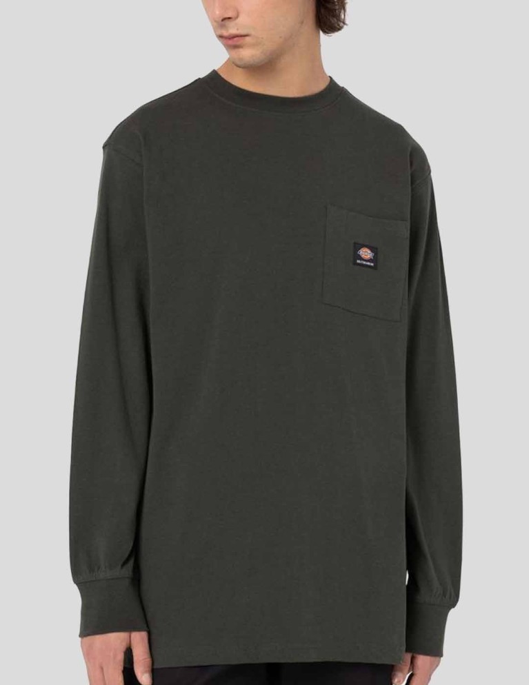 T-shirt DICKIES mount view ls tee green olive